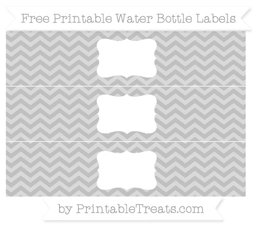 Silver Chevron Diy Water Bottle Labels Printable Treats Free Silver Chevron Water Bottle Labels
