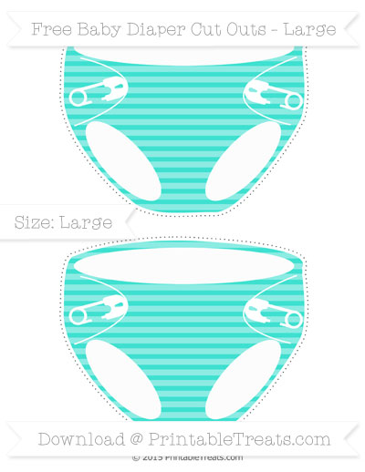 Turquoise Horizontal Striped Large Baby Diaper Cut Outs — Printable ...