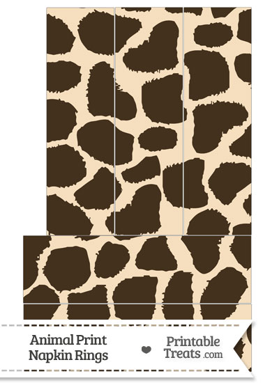 Giraffe Print Napkin Rings from PrintableTreats.com