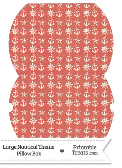 Large Vintage Red Nautical Pillow Box from PrintableTreats.com