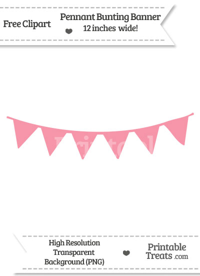 Pastel Pink Pennant Bunting Banner Clipart Printable Treats Com