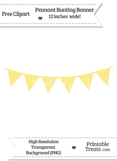 Pastel Yellow Pennant Bunting Banner Clipart Printable Treats Com