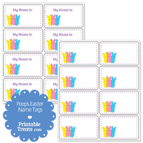 Peeps Easter Name Tags Printable Treats