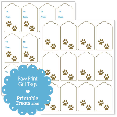 printable paw print gift