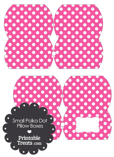 Small Pink And White Polka Dot Pillow Box Printable Treats Com