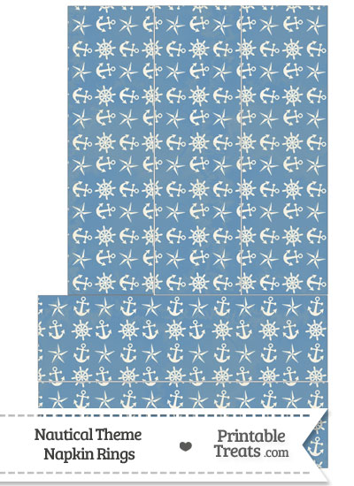 Vintage Blue Nautical Napkin Rings from PrintableTreats.com