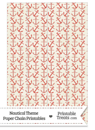 Vintage Red Anchors Paper Chains from PrintableTreats.com