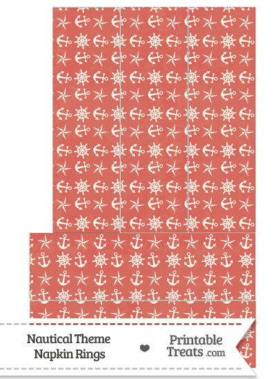 Vintage Red Nautical Napkin Rings from PrintableTreats.com