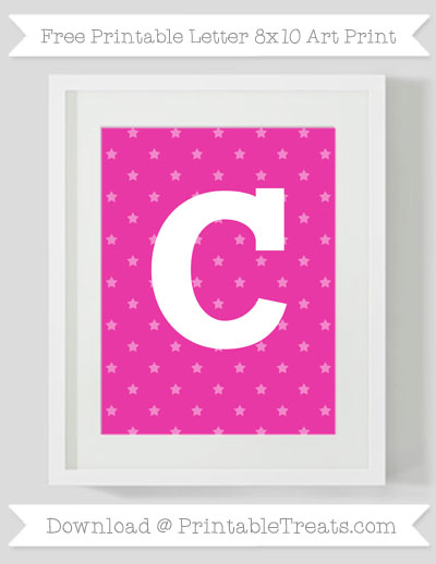 Hot Pink Star Pattern Letter C 8 10 Art Print Printable Treats Free Hot Pink Star Pattern Letter C 8x10 Art Print