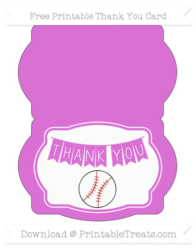 orchid baseball thank you card printable treats com baseball thank you cards