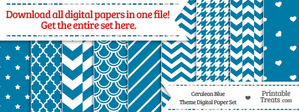 26 Cerulean Blue Digital Paper Set Download