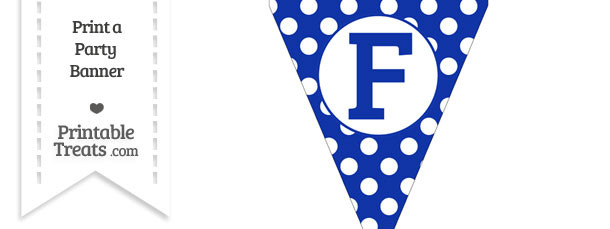 Egyptian Blue Polka Dot Pennant Flag Capital Letter F — Printable ...
