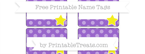 Free Amethyst Dotted Pattern Star Name Tags — Printable Treats.com