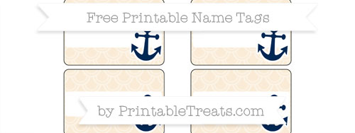 Free Antique White Fish Scale Pattern Nautical Name Tags — Printable ...