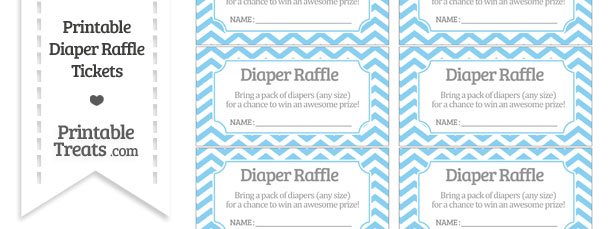 free baby blue chevron diaper raffle tickets printable treatscom
