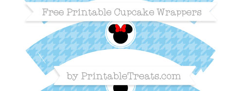 Free Baby Blue Houndstooth Pattern Minnie Mouse Cupcake Wrappers ...