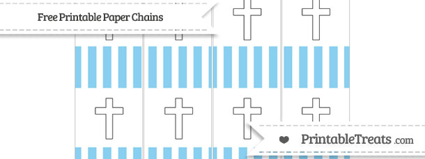 Blue Paper Chain Free Baby Blue Striped Cross Paper Chains — Printable Treats.com