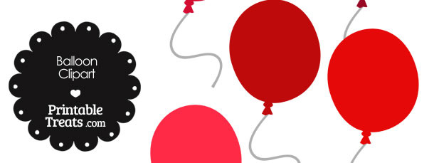Balloon Clipart in Shades of Red