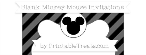 Free Black Diagonal Striped Blank Mickey Mouse Invitation — Printable ...