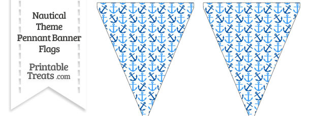 Blue Anchors Pennant Banner Flag