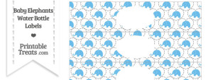 Blue Baby Elephants Water Bottle Wrappers