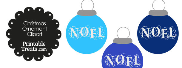 Blue Noel Christmas Ornament Clipart