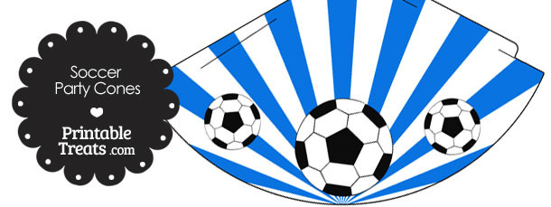 Blue Sunburst Soccer Party Cones