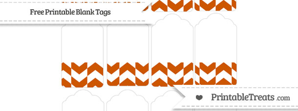 Free Burnt Orange Herringbone Pattern Blank Tags — Printable Treats.com