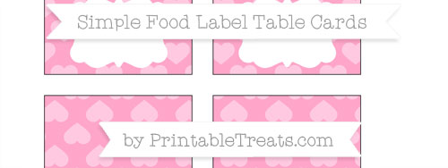 Free Carnation Pink Heart Pattern Simple Food Labels — Printable Treats.com