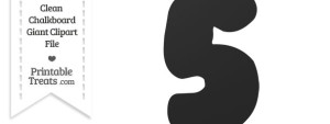 Clean Chalkboard Giant Bubble Number 5 Clipart