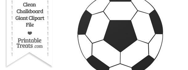 clean chalkboard giant soccer ball clipart printable