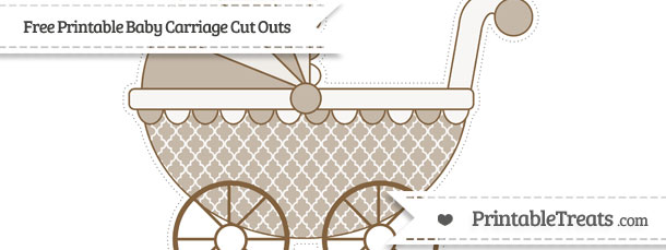 Coyote Brown Moroccan Tile Extra Large Baby Carriage Cut Outs ...