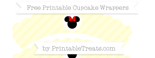 Free Cream Diagonal Striped Minnie Mouse Scalloped Cupcake Wrappers ...