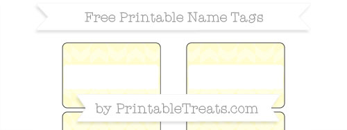 Free Cream Herringbone Pattern Simple Name Tags — Printable Treats.com
