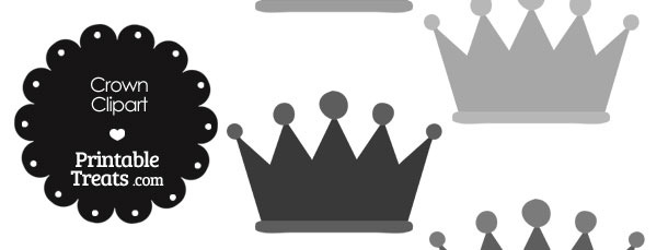 Crown Clipart in Shades of Grey