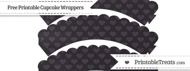 Wrapper Heart Print Free Dark Purple Heart Pattern Chalk Style Scalloped Cupcake Wrappers ...