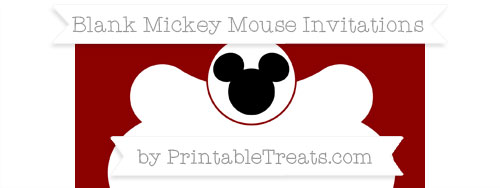 Free Dark Red Blank Mickey Mouse Invitation — Printable Treats.com