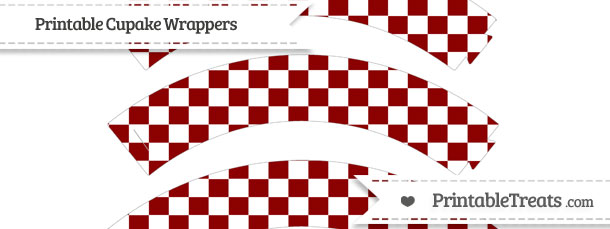Wrapper Printable Red Free Dark Red Checker Pattern Cupcake Wrappers — Printable Treats.com