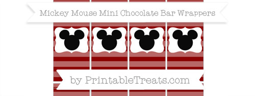 Free Dark Red Horizontal Striped Mickey Mouse Mini Chocolate Bar 