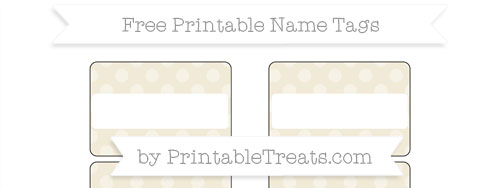 Free Eggshell Dotted Pattern Simple Name Tags — Printable Treats.com