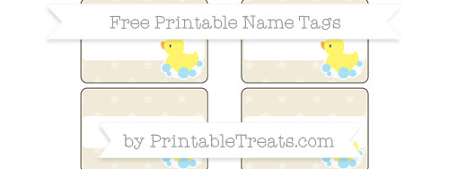 Free Eggshell Star Pattern Baby Duck Name Tags — Printable Treats.com
