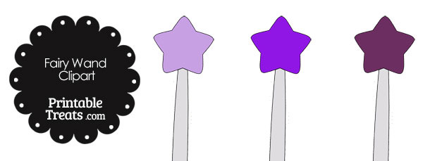 Fairy Wand Clipart in Shades of Purple