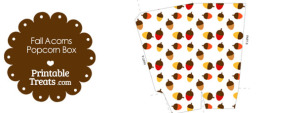 Fall Acorns Popcorn Box