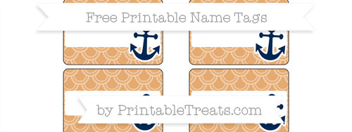 Free Fawn Fish Scale Pattern Nautical Name Tags Printable Treats
