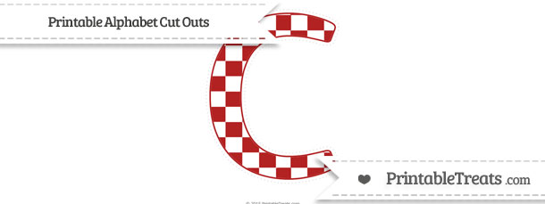 Free Fire Brick Red Checker Pattern Extra Large Capital Letter C Cut ...