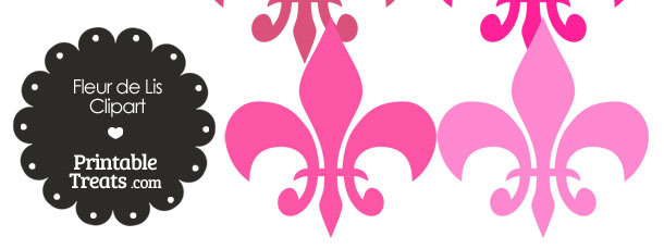 Fleur de Lis Clipart in Shades of Pink