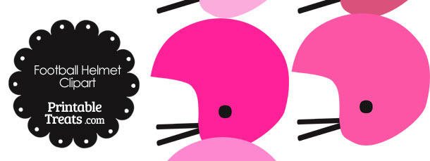 Football Helmet Clipart in Shades of Pink