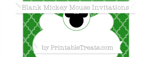 Free Forest Green Moroccan Tile Blank Mickey Mouse Invitation ...