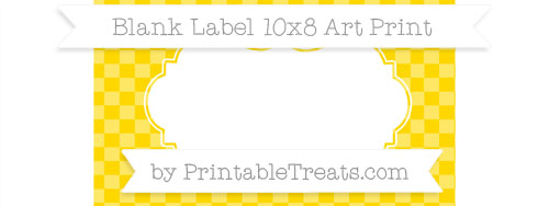 Free Gold Checker Pattern Blank Label 10×8 Art Print — Printable Treats.com