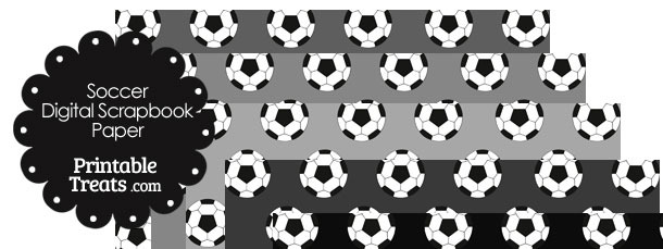 Grey Background Soccer Digital Scrapbook Paper